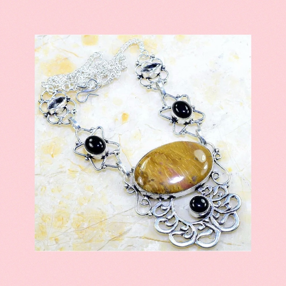 Jasper with  Black Onyx Necklace